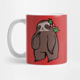 Christmas Holly Sloth Mug